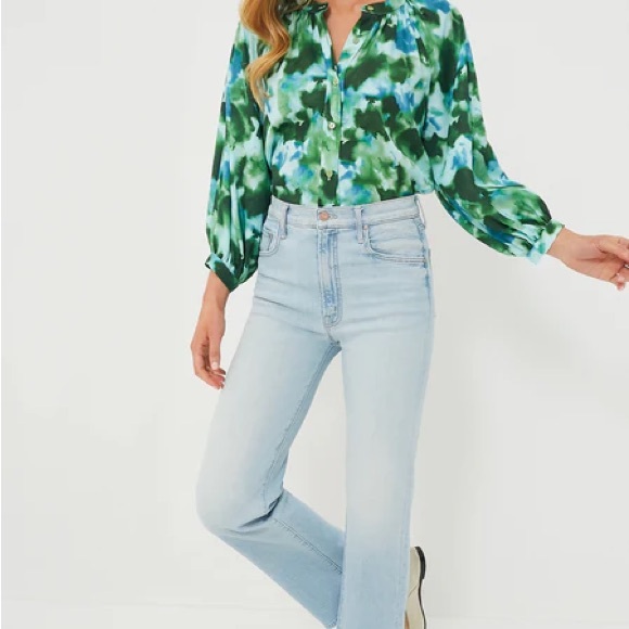 Tuckernuck Deep Lagoon Luca Blouse Size Large NWT - Picture 5 of 6